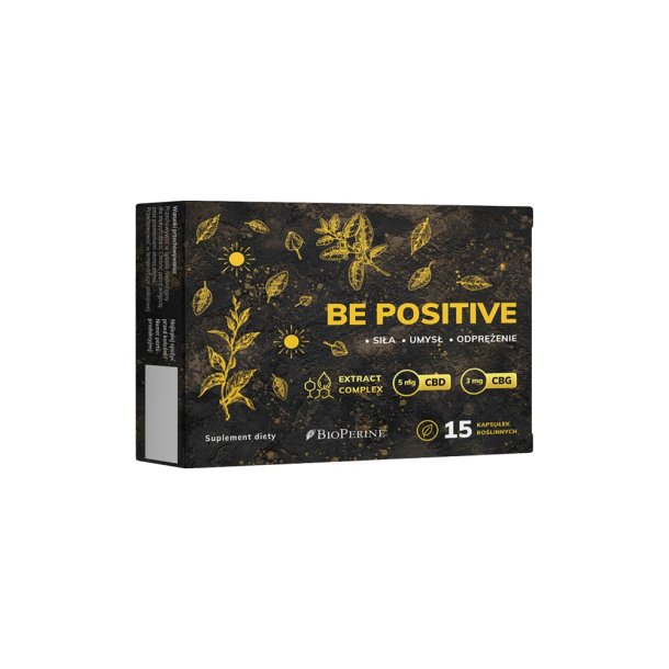 Be Positive - 4 plante-ekstrakter, 4 vitaminer, og CBD/CBG i 15 kapsler