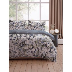 Allergivenligt Living Garden sengetj - Blomstret/bl - 140 x 200 cm
