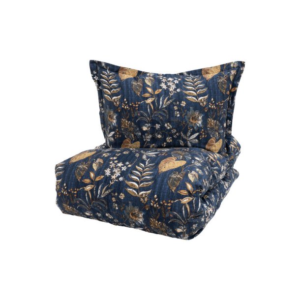 Allergivenlig Sengetj TC-400 - Marilyn - Navy/Beige - Bors Cotton