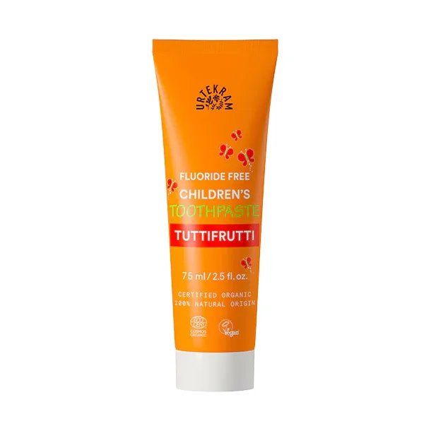 Urtekram Brnetandpasta TuttiFrutti - Allergivenlig tandpleje - 75 ml.