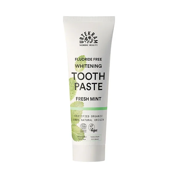 Urtekram Tandpasta Fresh Mint Bio9 Whitening - Allergivenlig tandpleje - 75 ml.