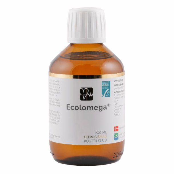 kologisk flydende fiskeolie - Ecolomega - 200 ml. 