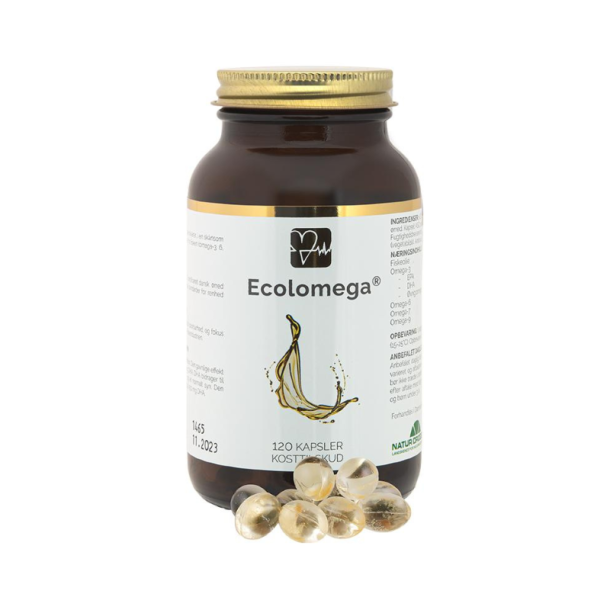 kologisk Fiskeolie Kapsler - Ecolomega - 120 stk