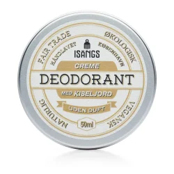 Isangs Creme Deodorant med Kiseljord - Uden duft - 50 ml.