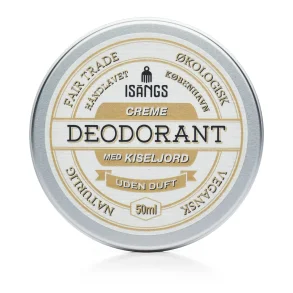 Isangs Creme Deodorant med Kiseljord - Uden duft - 50 ml.