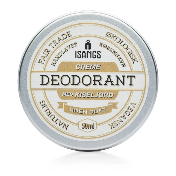 Isangs Creme Deodorant med Kiseljord - Uden duft - 50 ml.