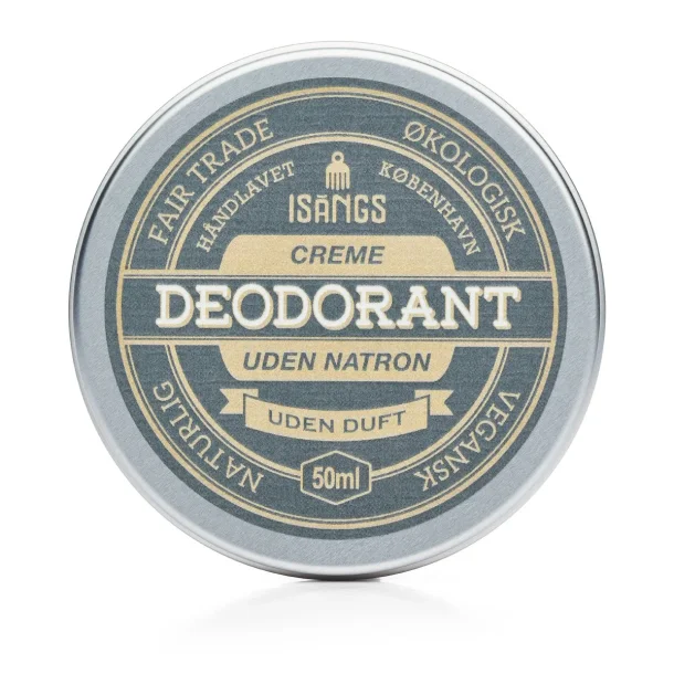 Isangs Creme Deodorant uden natron - Uden duft - 50 ml.