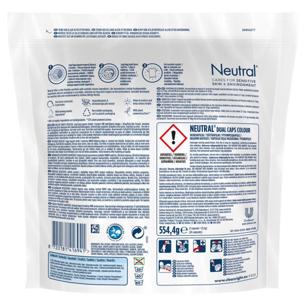 Neutral Duo Caps Colour Vaskemiddel Parfumefri - 24 stk.