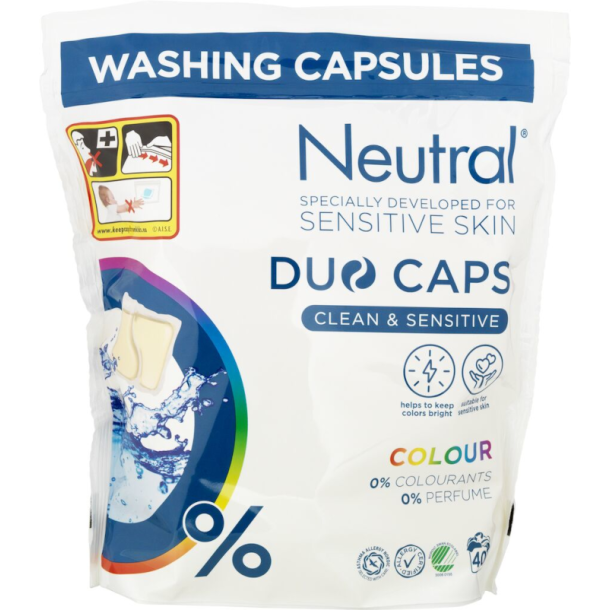 Duo Caps Color Vaskemiddel - 40 stk. - Vaskemidler - Allergibutikken Aps