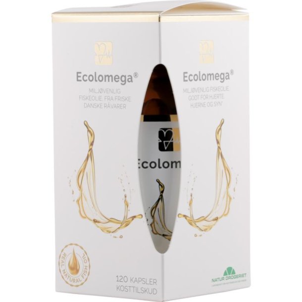 kologisk Fiskeolie Kapsler - Ecolomega - 120 stk.